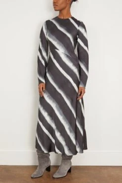 Samsoe Samsoe Madeleine Dress In Striped Ombre Blue -Dries Van Noten Shop samsoe MadeleineDressinStripedOmbreBlue 2