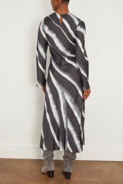 Samsoe Samsoe Madeleine Dress In Striped Ombre Blue -Dries Van Noten Shop samsoe MadeleineDressinStripedOmbreBlue 3