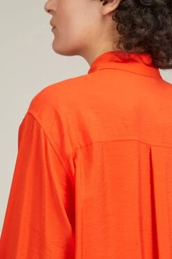 Samsoe Samsoe Alfrida Shirt In Orange -Dries Van Noten Shop samsoe alfrida shirt in orange 4
