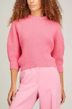 3 Quarter Sleeves Top In Peonia Pink -Dries Van Noten Shop sasuphi 3QuarterSleevesTopinPeoniaPink 2