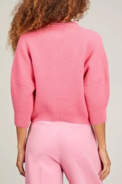 3 Quarter Sleeves Top In Peonia Pink -Dries Van Noten Shop sasuphi 3QuarterSleevesTopinPeoniaPink 3