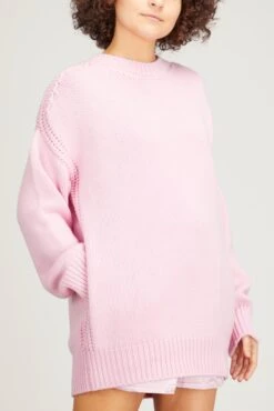 Giro Collo Knit Sweater In Rosa -Dries Van Noten Shop sasuphi giro collo knit sweater in rosa 2