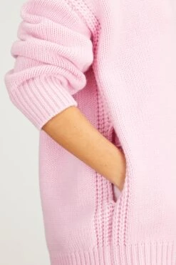 Giro Collo Knit Sweater In Rosa -Dries Van Noten Shop sasuphi giro collo knit sweater in rosa 4