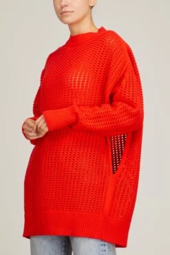 Knit Sweater In Rosso -Dries Van Noten Shop sasuphi knit swetaer in rosso 2
