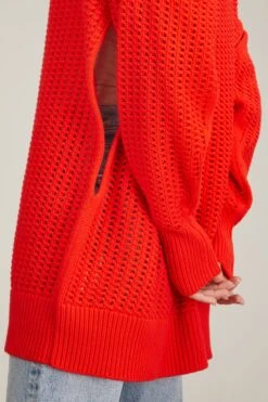 Knit Sweater In Rosso -Dries Van Noten Shop sasuphi knit swetaer in rosso 4
