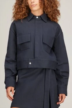 Lorena Jacket In Blu Navy -Dries Van Noten Shop sasuphi lorena jacket in blu navy 2