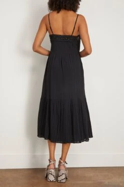 SEA Charlotte Embroidered Sleeveless Dress In Black -Dries Van Noten Shop sea CharlotteEmbroideredSleevelessDressinBlack 3