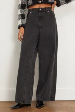 SEA Elena Denim Baggy Pants In Black -Dries Van Noten Shop sea ElenaDenimBaggyPantsinBlack 2