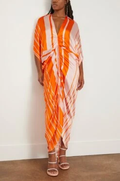 Cloister Dress In Orange Pink Stripes -Dries Van Noten Shop silvia tcherassi cloister dress in orange pink stripes 2
