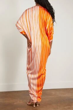 Cloister Dress In Orange Pink Stripes -Dries Van Noten Shop silvia tcherassi cloister dress in orange pink stripes 3