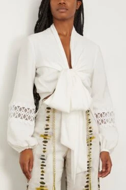 Irme Blouse In White -Dries Van Noten Shop silvia tcherassi irme blouse in white 2