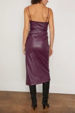 Carlee Fringe Midi Dress In Plum -Dries Van Noten Shop simkhai CarleeFringeMidiDressinPlum 3