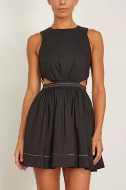 Carlisle Cut Out Mini Dress In Black -Dries Van Noten Shop simkhai CarlisleCutOutMiniDressinBlack 2