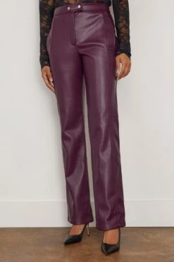 Dahlia Straight Leg Pant In Plum -Dries Van Noten Shop simkhai DahliaStraightLegPantinPlum 2