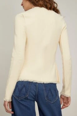 Medina Blazer With Patch Pockets In Natural White -Dries Van Noten Shop simkhai MedinaBlazerwithPatchPocketsinNaturalWhite 3