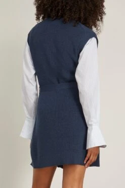 Shai Belted Crewneck Mini Dress In Midnight -Dries Van Noten Shop simkhai ShaiBeltedCrewneckMiniDressinMidnight 3