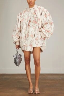 Dries Van Noten Shop -Dries Van Noten Shop simone OversizedPuffSleeveBomberJacketinWreathPearl 1