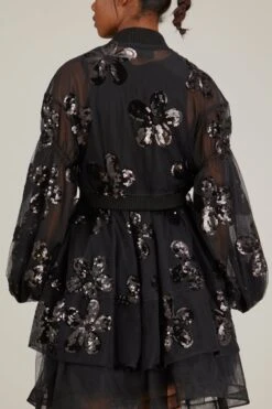 Simone Rocha Long Puff Sleeve Zip-Up Bomber Coat In Black 8 Simone Rocha Long Puff Sleeve Zip-Up Bomber Coat In Black -Dries Van Noten Shop simone rocha long puff sleeve zip up bomber coat in black 3