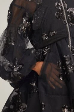 Simone Rocha Long Puff Sleeve Zip-Up Bomber Coat In Black 9 Simone Rocha Long Puff Sleeve Zip-Up Bomber Coat In Black -Dries Van Noten Shop simone rocha long puff sleeve zip up bomber coat in black 4