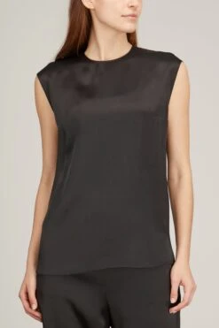 STELLA MCCARTNEY Sleeveless Crew Top In Black -Dries Van Noten Shop stella mccartney sleeveless crew top in black 2