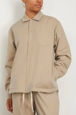 Padded Coach Shirt In Sand Beige -Dries Van Noten Shop tanaka PaddedCoachShirtinSandBeige 2