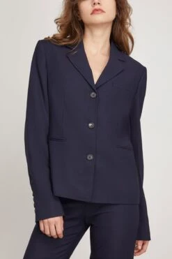 Toteme Petite Crepe Suit Jacket In Navy -Dries Van Noten Shop toteme PetiteCrepeSuitJacketinNavy 2