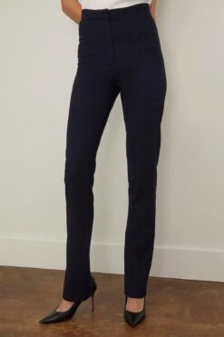 Toteme Slim Crepe Suit Trousers In Navy -Dries Van Noten Shop toteme SlimCrepeSuitTrousersinNavy 2