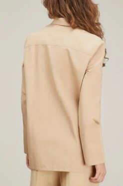 Toteme Cotton-Twill Pocket Shirt In Overcast Beige -Dries Van Noten Shop toteme cotton twill pocket shirt in overcast beige 3