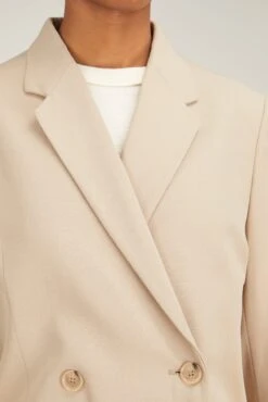 Toteme Double Breasted Vent Blazer In Beige -Dries Van Noten Shop toteme double breasted vent blazer in beige 4