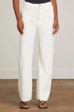 Toteme Twisted Seam Full Length Jean In Off White -Dries Van Noten Shop toteme twisted seam full length jean in off white 2