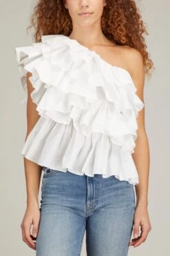 ULLA JOHNSON Raquel Top In Blanc -Dries Van Noten Shop ulla RaquelTopinBlanc 2