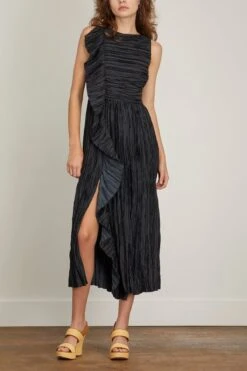 ULLA JOHNSON Circe Gown In Noir -Dries Van Noten Shop ullajohnson CirceGowninNoir 2