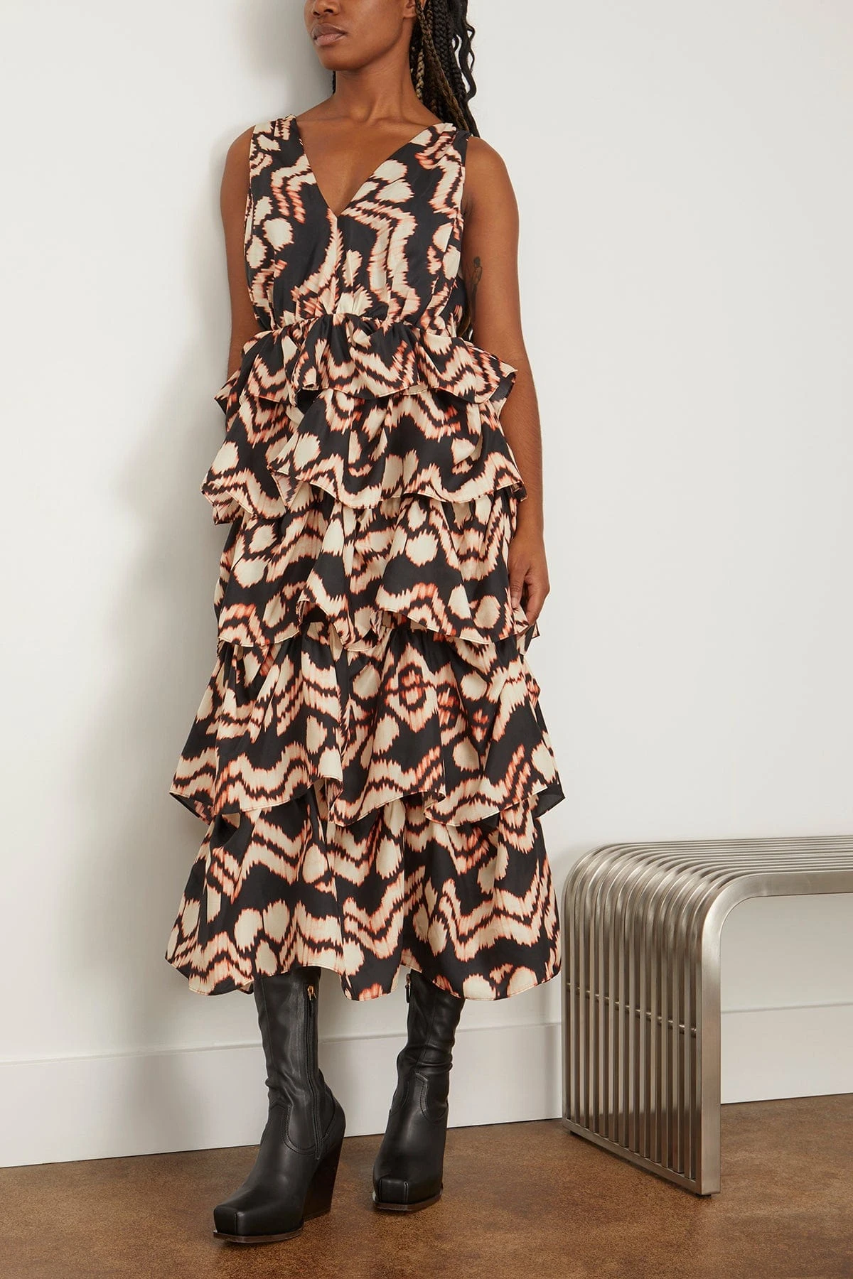 ULLA JOHNSON Dephne Dress In Obsidian 3 ULLA JOHNSON Dephne Dress In Obsidian - Image 3