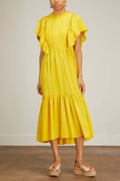 ULLA JOHNSON Ilaria Dress In Sunsprite -Dries Van Noten Shop ullajohnson IlariaDressinSunsprite 2