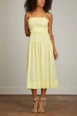 ULLA JOHNSON Lisbet Dress In Lemon Quartz -Dries Van Noten Shop ullajohnson LisbetDressinLemonQuartz 2