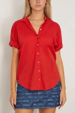 Channing Shirt In Redstone -Dries Van Noten Shop xirena ChanningShirtinRedstone 2