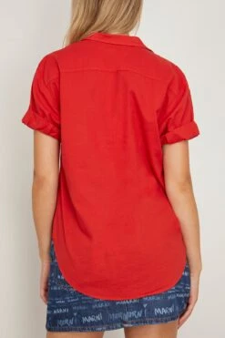 Channing Shirt In Redstone -Dries Van Noten Shop xirena ChanningShirtinRedstone 3