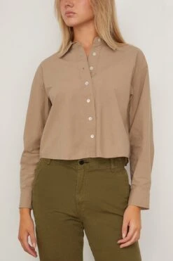 Morgan Shirt In Taupe 6 Morgan Shirt In Taupe -Dries Van Noten Shop xirena MorganShirtinTaupe 2