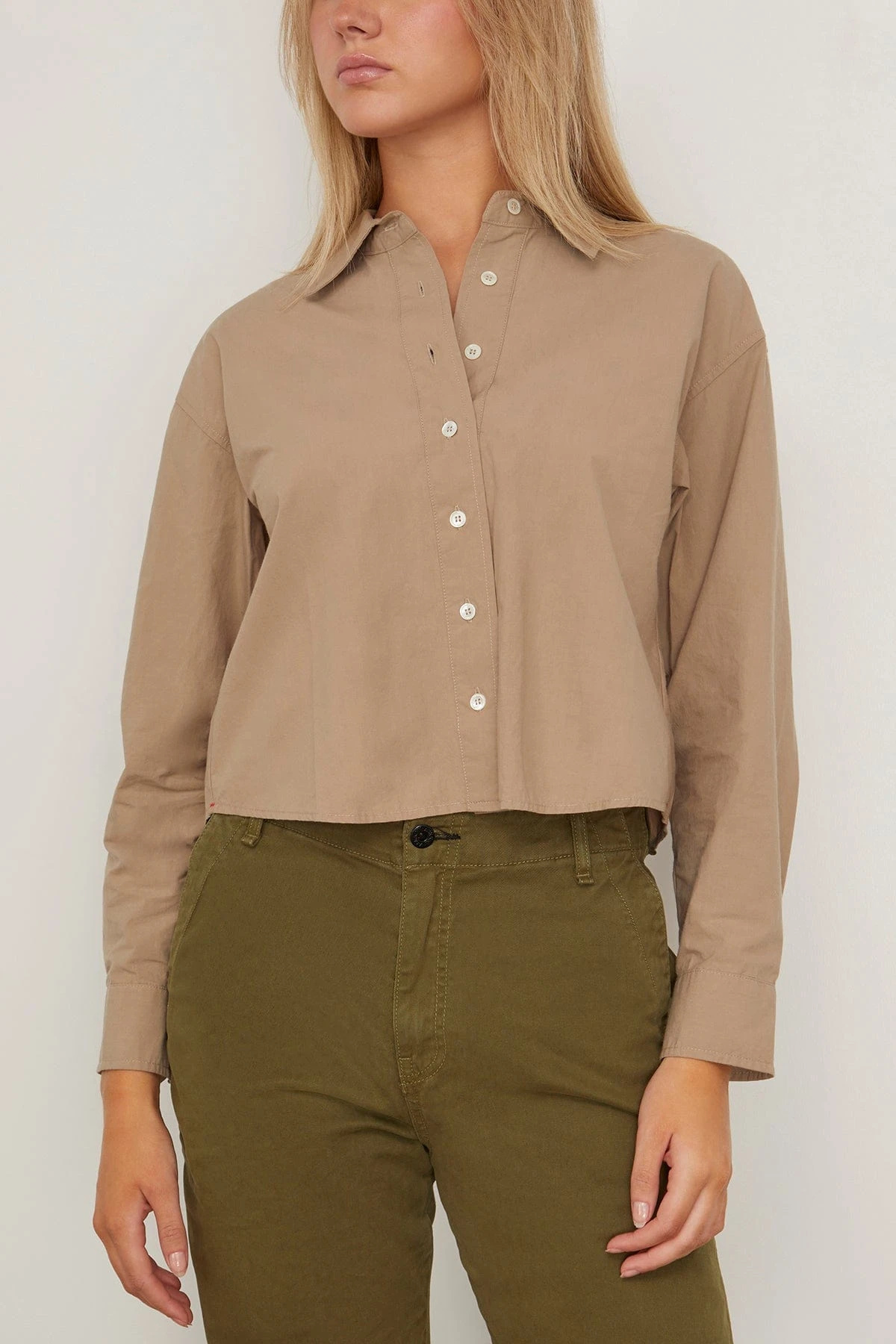 Morgan Shirt In Taupe 3 Morgan Shirt In Taupe - Image 3