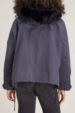Bachette Jacket In Ink -Dries Van Noten Shop yves salomon bachette jacket in ink 3